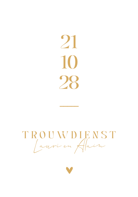 Liturgieboekje trouwdienst klassiek wit met goud