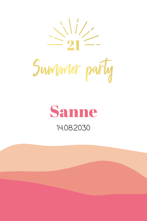 Uitnodiging 21 diner summer party tuinfeest