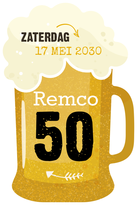Stoere bier uitnodiging verjaardag 50 jaar