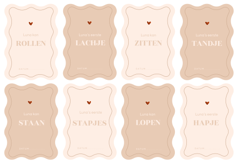 Mijlpaalkaarten baby met golvende randen