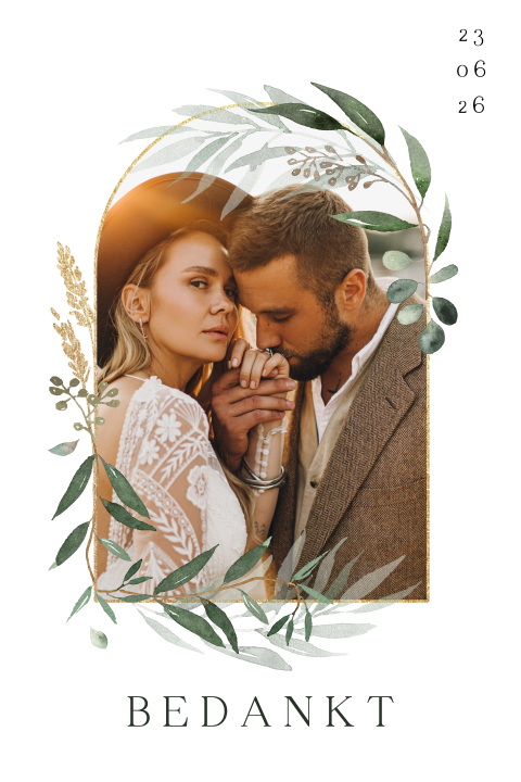 Botanische bedankkaart met foto