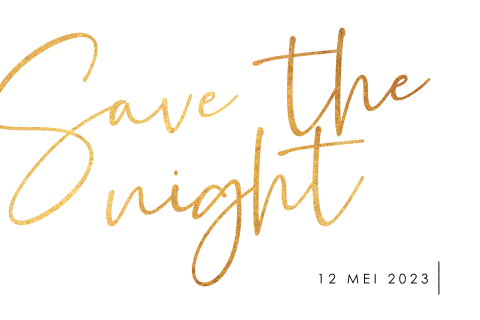 Clean save the night kaartje met gouden details