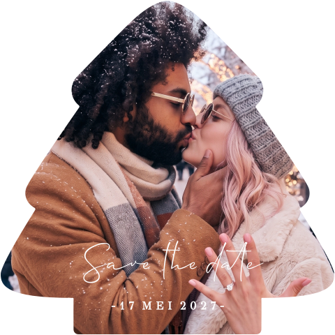 Kerst save the date kaart in originele vorm