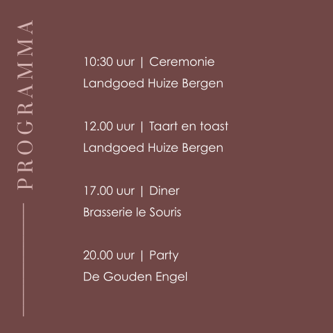 Stijlvol programmakaartje