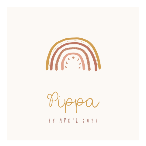 Geboortekaartje voor meisje met regenboog uit Lief Leven collectie