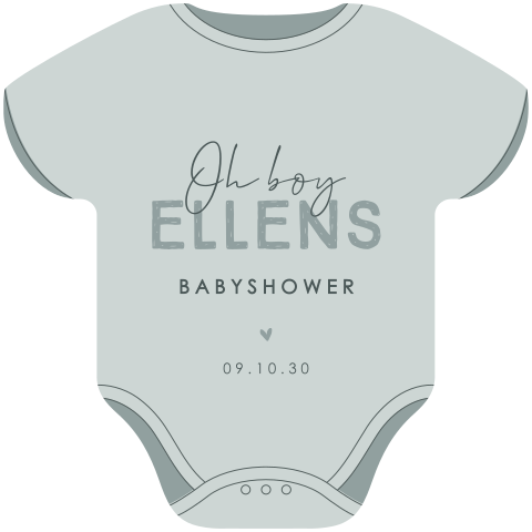 Uitnodiging babyshower in romper vorm