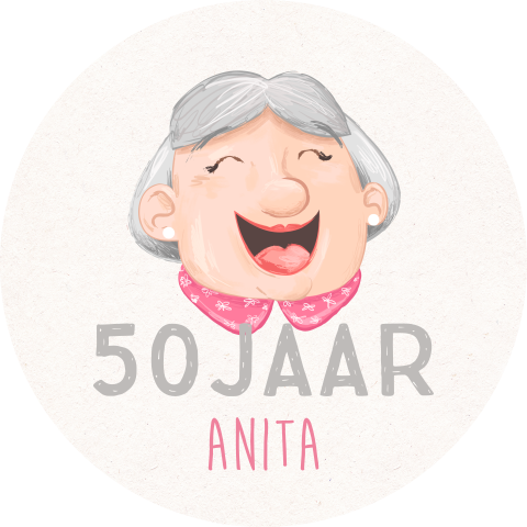 Raamsticker Sarah verjaardagsfeest | ⌀ 60 cm
