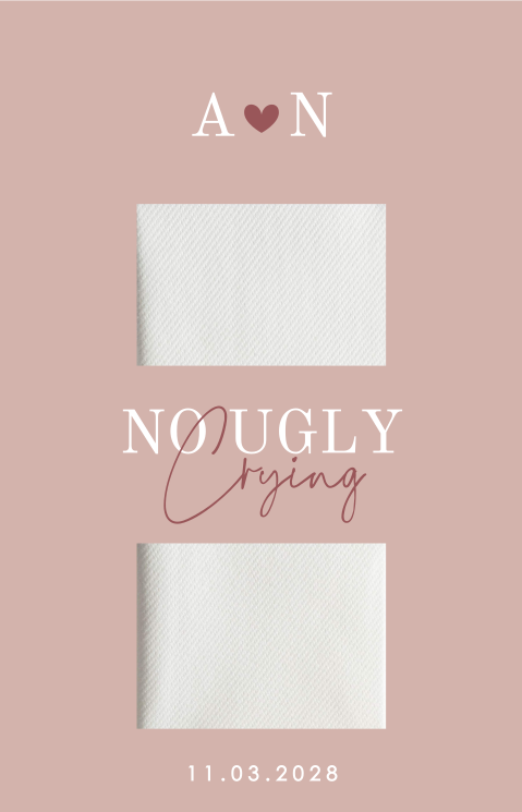 Happy tears kaart typografisch met initialen