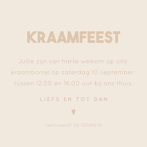 Klein kraamborrel kaartje met ronde hoeken