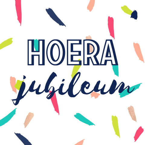 Feestelijk kaartje felicitatie jubilaris