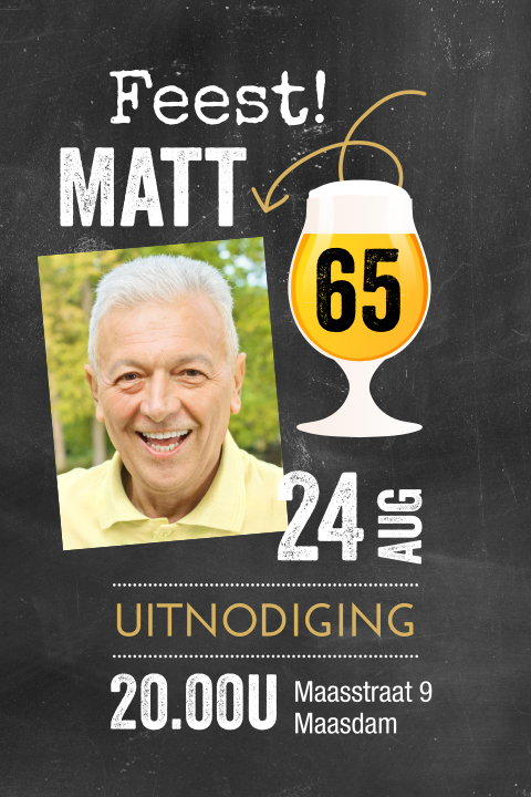 Verjaardag man 65 jaar met foto