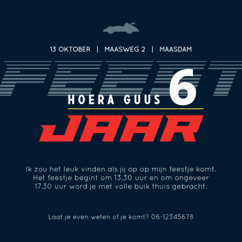 Stoere uitnodiging verjaardag jongen