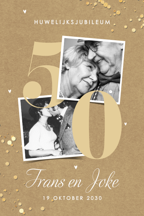 Originele uitnodiging jubileum 50 jaar