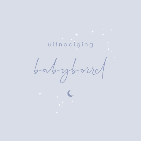 Uitnodiging babyborrel met maantje