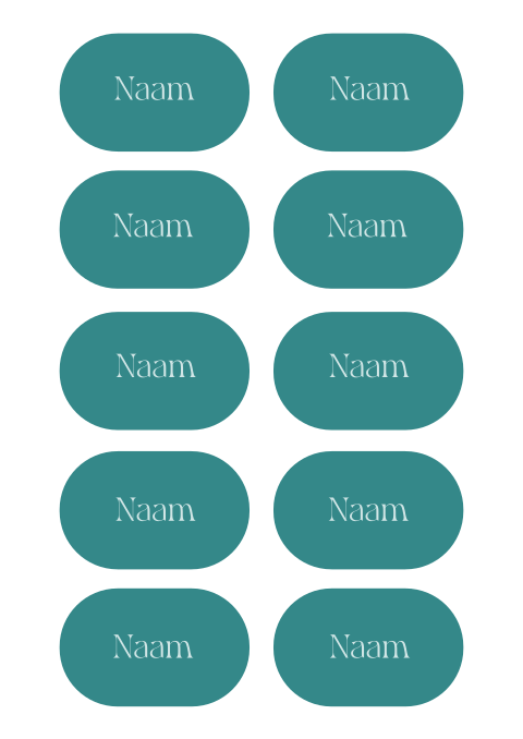 Naamkaartjes bruiloft ovaal in groen