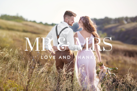 Persoonlijke bedankkaart bruiloft met foto