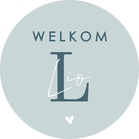 Raamsticker rond in blauw met initiaal
