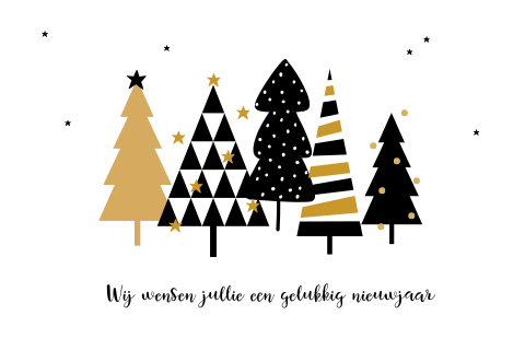 Kerstkaart illustratie kerstbomen