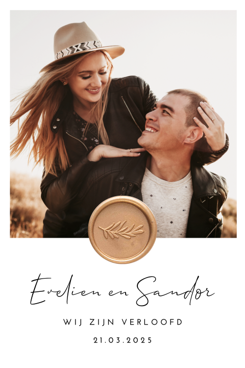Stijlvolle verlovingskaart met foto
