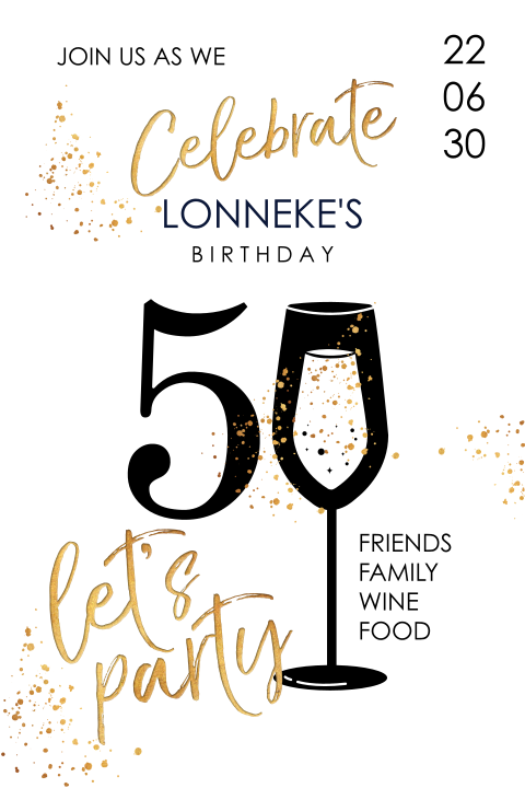 Feestelijke uitnodiging 50e verjaardag