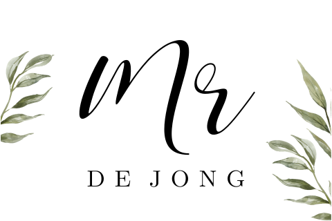 Stoelbordje bruiloft "Mr" botanisch met golvende rand
