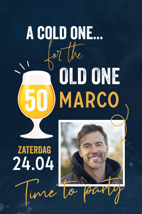 Verjaardag uitnodiging met biertje