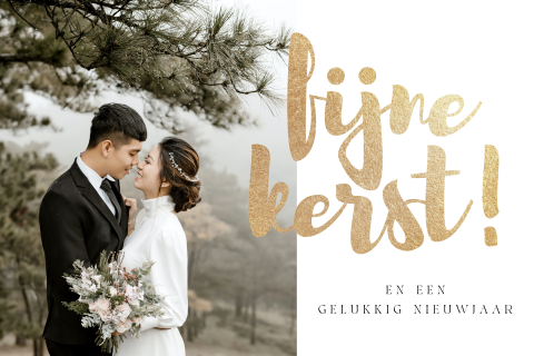 Bedankkaart met foto en gouden letters