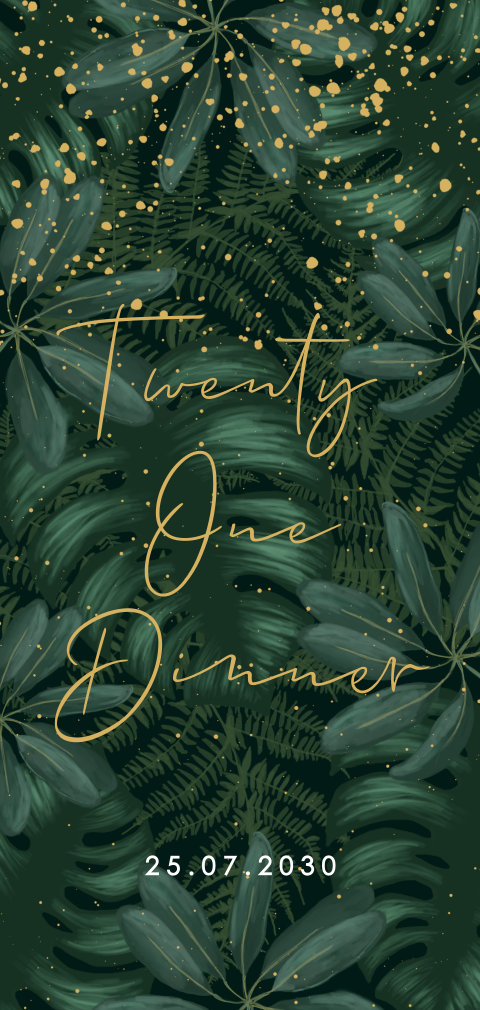 Twenty one dinner uitnodiging jungle stijl