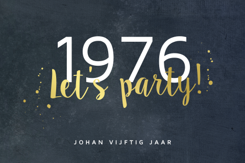 Uitnodiging verjaardag met goudfolie