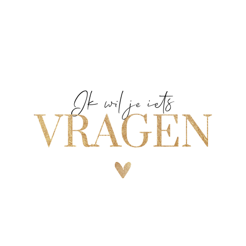Typografisch getuige kaartje met gouden hart