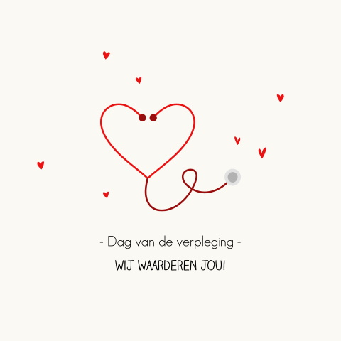 Wenskaart dag van de verpleging stethoscoop