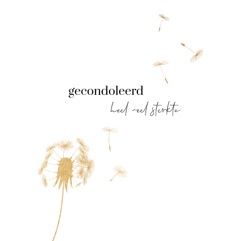 Wenskaart condoleance met paardenbloem