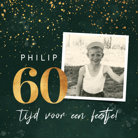 60 jaar verjaardag uitnodiging met confetti