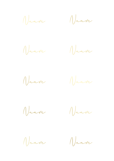 Naamkaartjes 21 diner met goudfolie