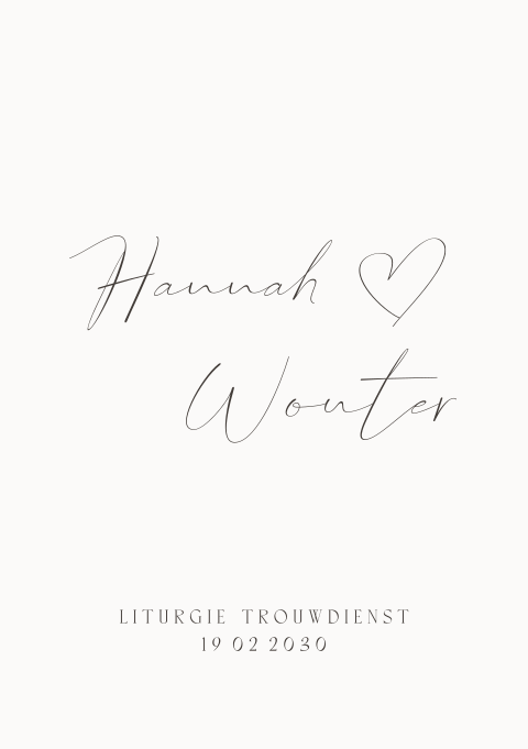 Liturgieboekje trouwdienst klassiek winter