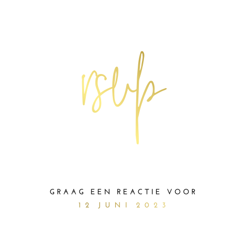 Stijlvolle RSVP kaart met echt goudfolie