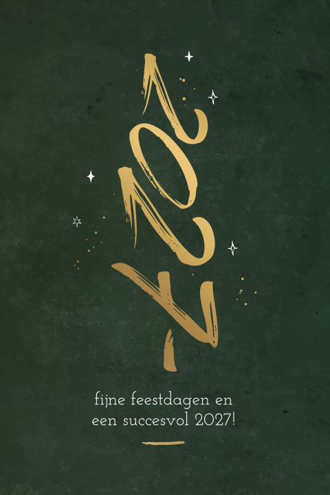 Stijlvolle zakelijke kerstkaart met mat goudfolie