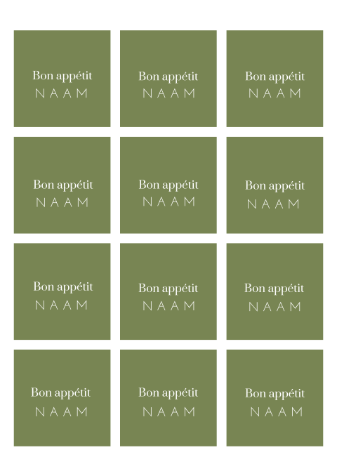Naamkaartjes bruiloft in stijlvol groen