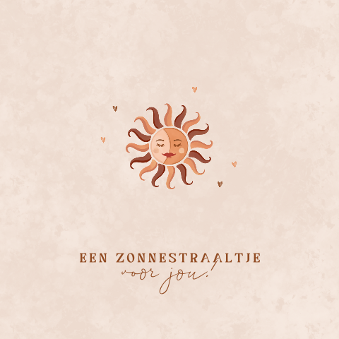 Wenskaart aardetinten zonnestraaltje