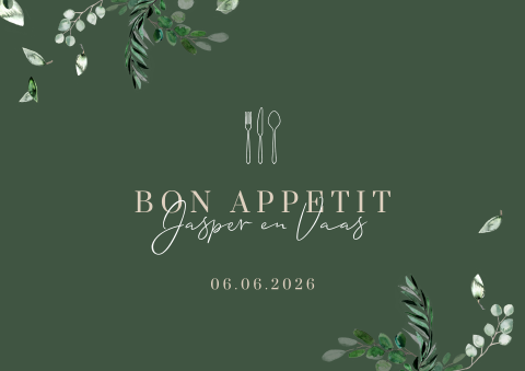 Placemat groen met eucalyptustakjes