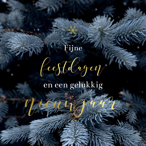 Stijlvolle kerstkaart dennenboom met goudfolie