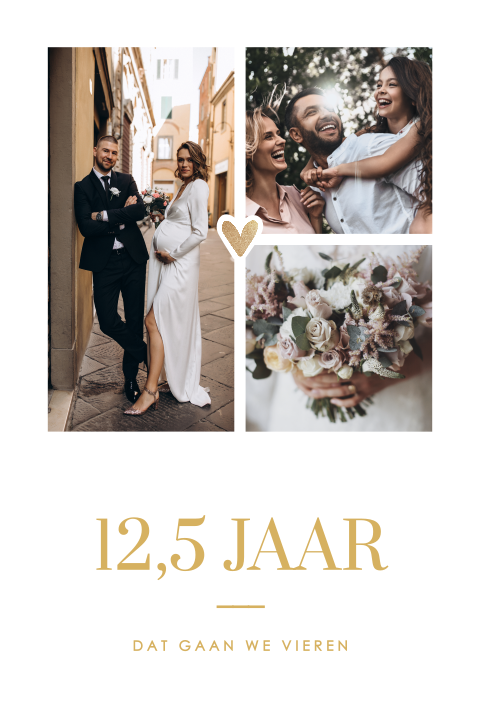 Jubileumkaart 12,5 jaar getrouwd met foto's