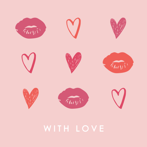 Wenskaart valentijn with love