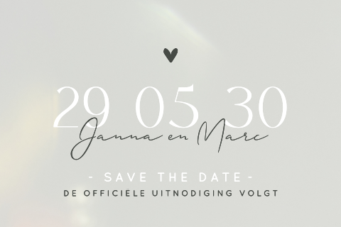 Save the date op acryl met stijlvolle typografie