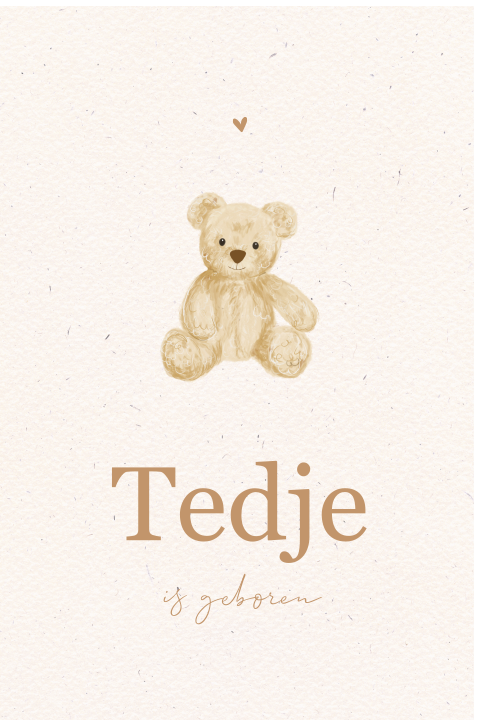 Lief geboortebord voor aan het raam met een schattig beertje en hartje