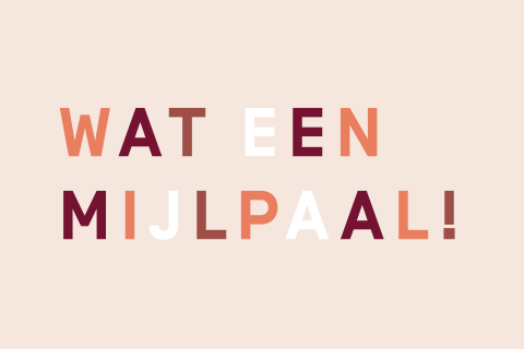 Felicitatiekaart jubileum werk kleurrijk