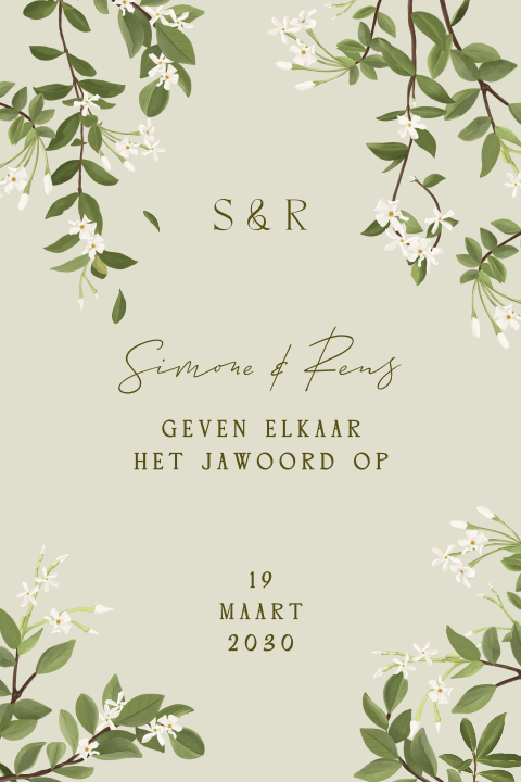 Trouwkaart met Toscaanse jasmijn