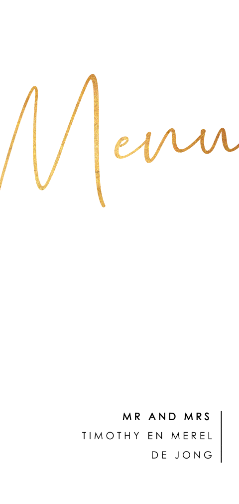 Menukaart goudlook met ronde hoeken