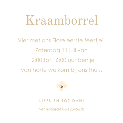 Kraamborrelkaartje voor bij je geboortekaartje