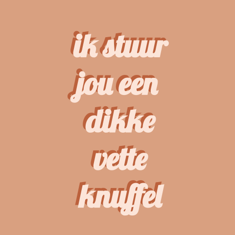 Typografische wenskaart dikke vette knuffel
